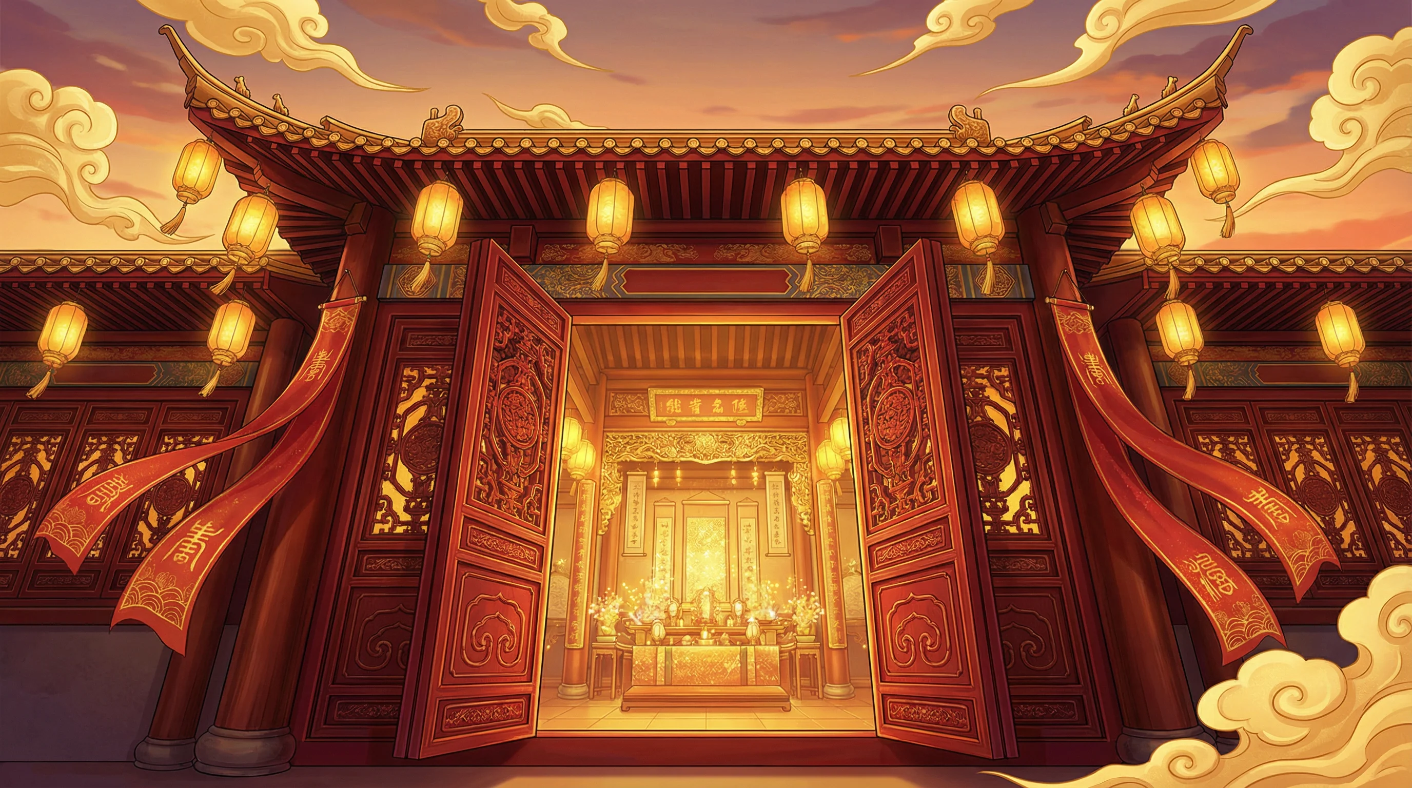 朱红大门东方福运祈愿堂主视觉 - 腾讯分分彩